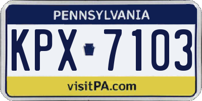 PA license plate KPX7103