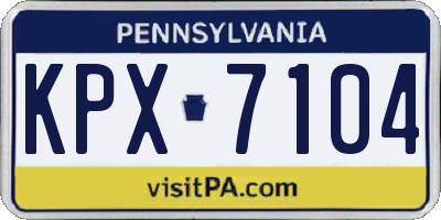PA license plate KPX7104