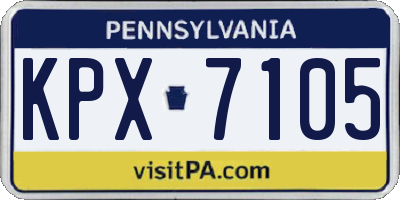 PA license plate KPX7105