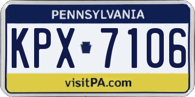 PA license plate KPX7106