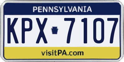PA license plate KPX7107