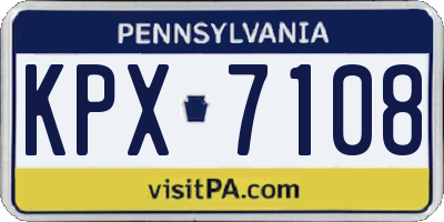 PA license plate KPX7108