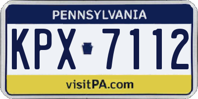 PA license plate KPX7112