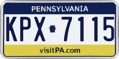 PA license plate KPX7115