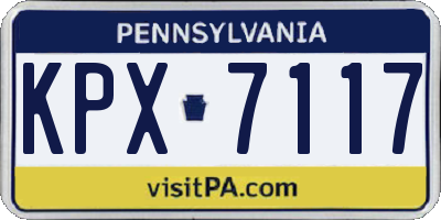 PA license plate KPX7117