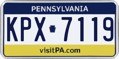 PA license plate KPX7119