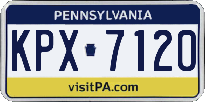 PA license plate KPX7120