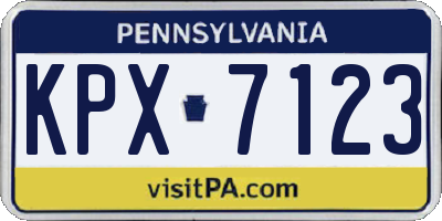 PA license plate KPX7123