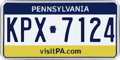PA license plate KPX7124