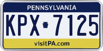 PA license plate KPX7125