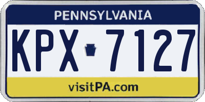PA license plate KPX7127