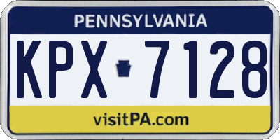PA license plate KPX7128