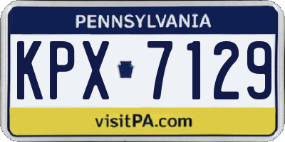 PA license plate KPX7129