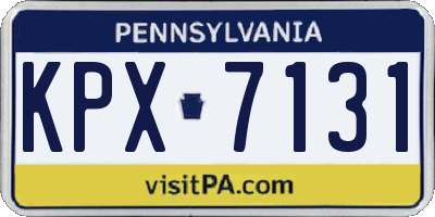PA license plate KPX7131