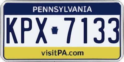 PA license plate KPX7133