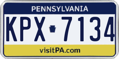 PA license plate KPX7134
