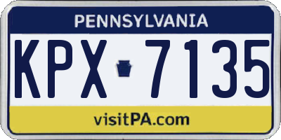 PA license plate KPX7135