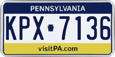 PA license plate KPX7136
