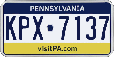 PA license plate KPX7137