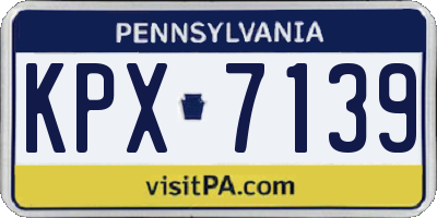 PA license plate KPX7139