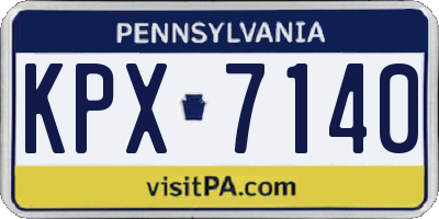 PA license plate KPX7140