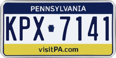 PA license plate KPX7141