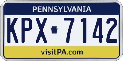 PA license plate KPX7142