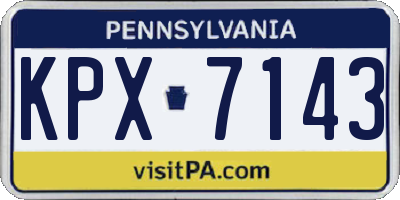PA license plate KPX7143