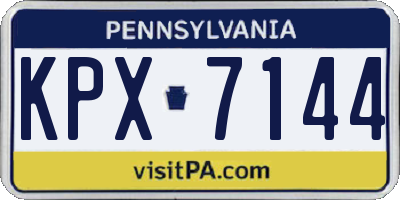 PA license plate KPX7144