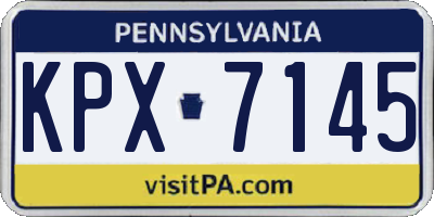 PA license plate KPX7145