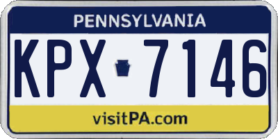 PA license plate KPX7146
