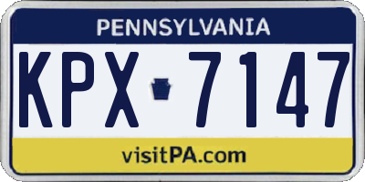 PA license plate KPX7147