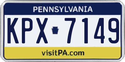 PA license plate KPX7149