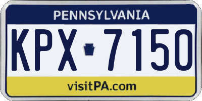 PA license plate KPX7150