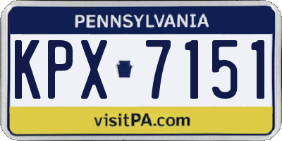 PA license plate KPX7151