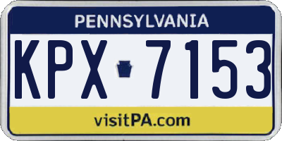 PA license plate KPX7153