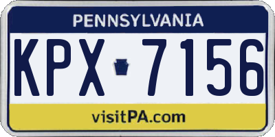 PA license plate KPX7156