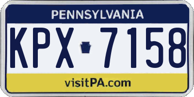 PA license plate KPX7158