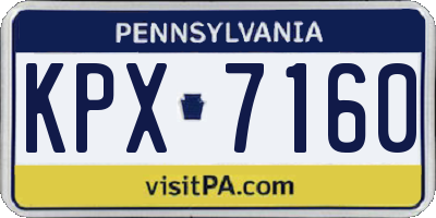 PA license plate KPX7160