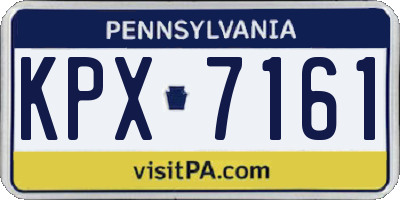 PA license plate KPX7161