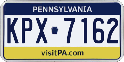 PA license plate KPX7162