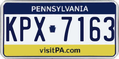 PA license plate KPX7163