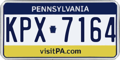PA license plate KPX7164