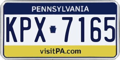 PA license plate KPX7165