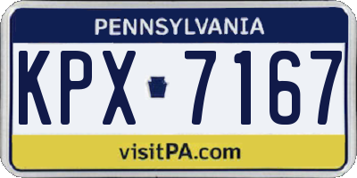 PA license plate KPX7167