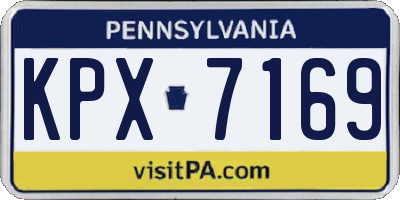 PA license plate KPX7169