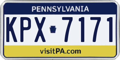 PA license plate KPX7171