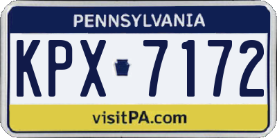 PA license plate KPX7172