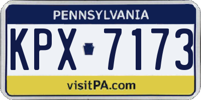 PA license plate KPX7173