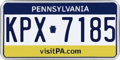 PA license plate KPX7185